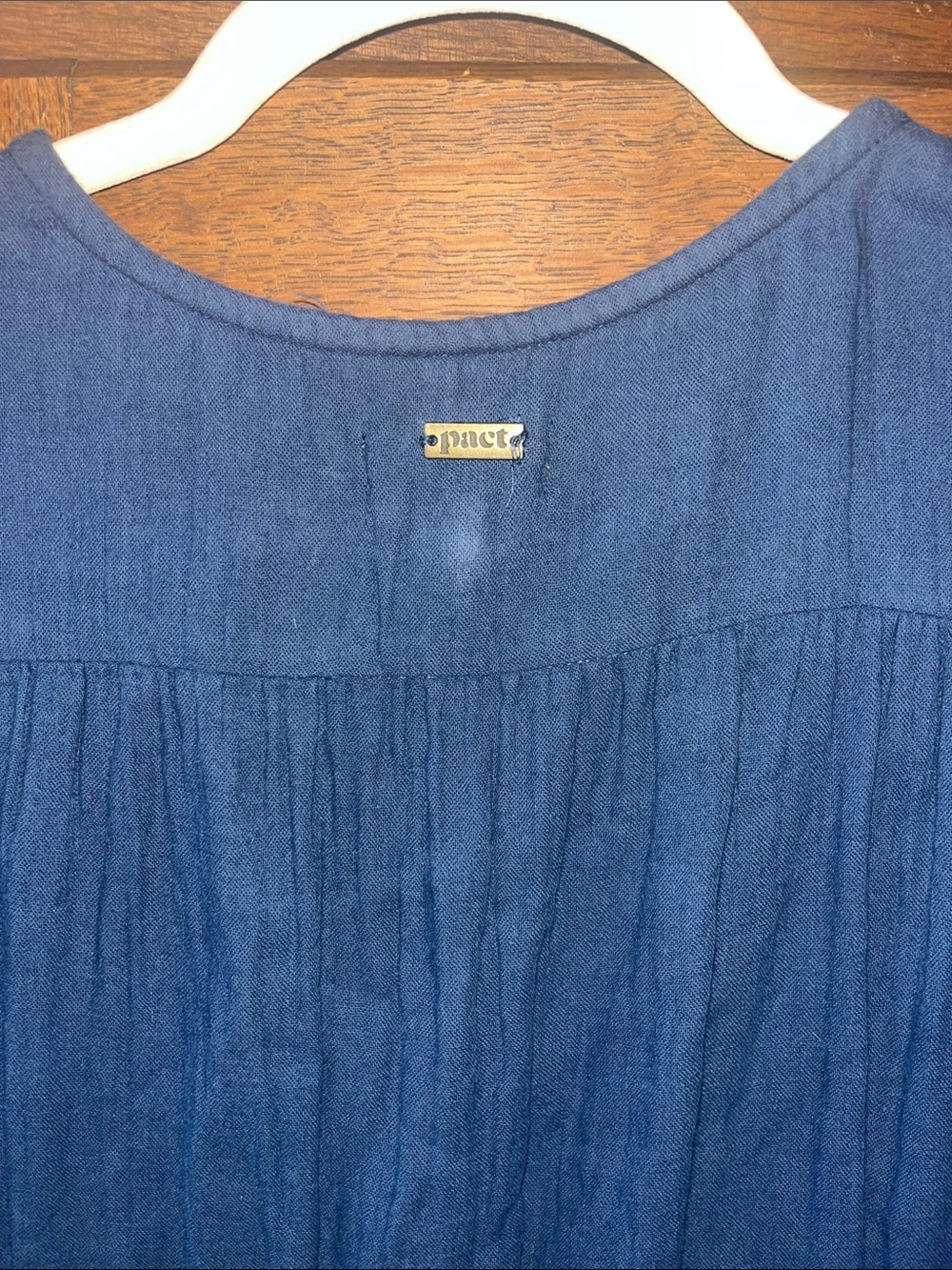 Pact Coastal Guaze Navy Midi Dress - Picture 4 of 5